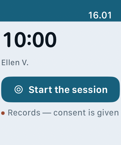 Apple Watch: the next appointment with the Start session button