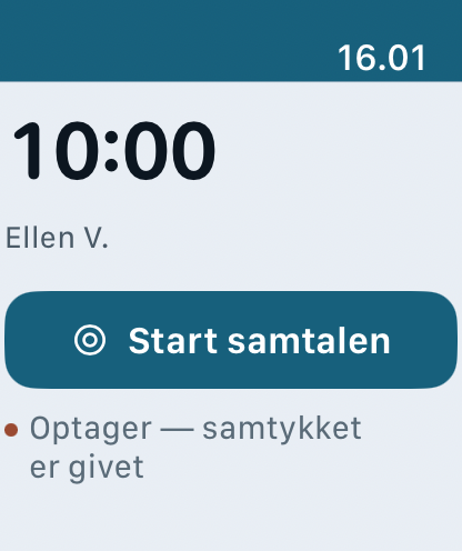 Apple Watch: den næste aftale med knappen Start samtalen