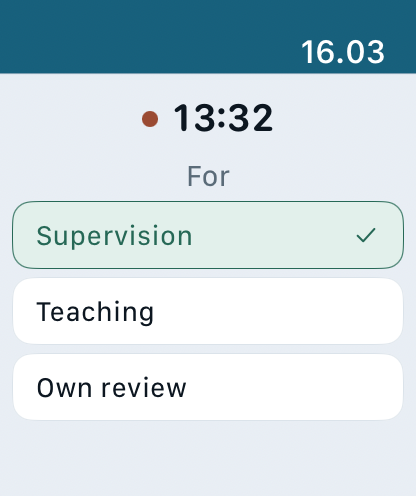 Apple Watch: choose a purpose for the mark — Supervision, Teaching or Own