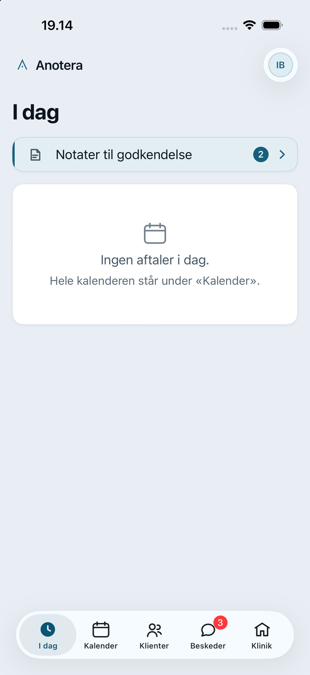 I dag på iPhone: dagens aftaler, klokkeslæt, navn og samtykkeprik